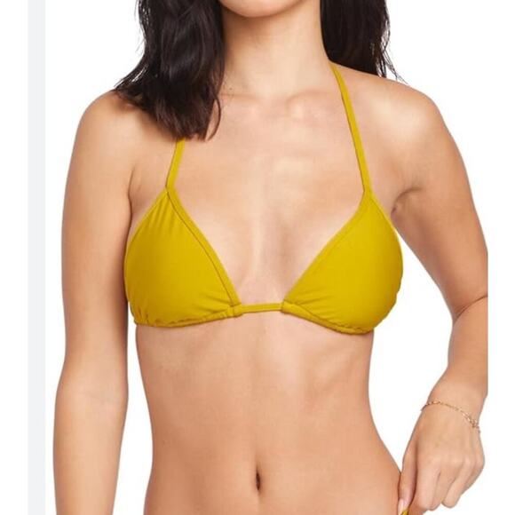 Volcom NEW Women XL Standard Simply Seamless Triangle Swimsuit Bikini Top Padded - Picture 1 of 6